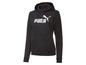 Zwart Puma hoodie met witte logo's.