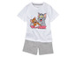 Wit T-shirt en grijze shorts met Tom & Jerry print
