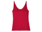 Een rood tanktop met kant.