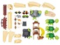Speelgoedtreinset met jungle-thema, inclusief rails, auto's en figuren.