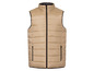 Beige gewatteerde vest met rits.