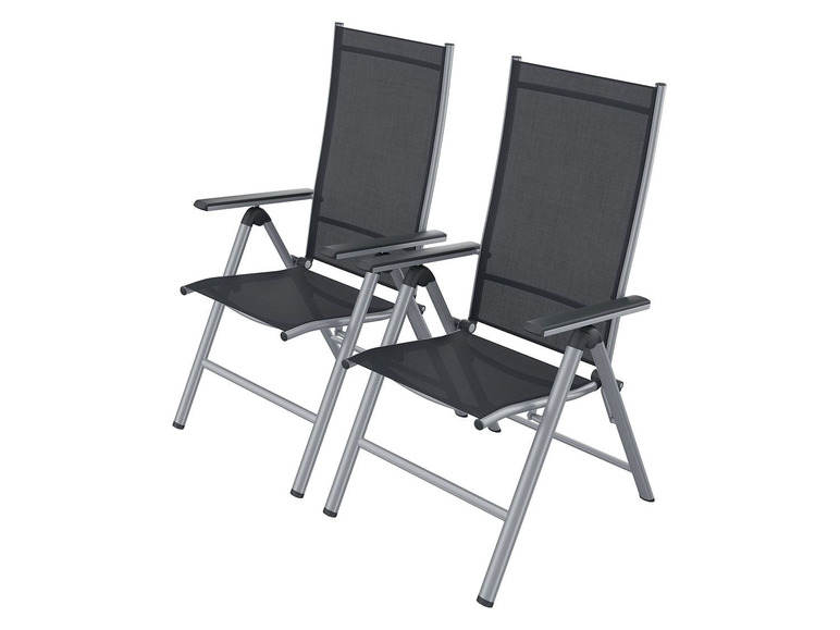 Ga naar volledige schermweergave: florabest 2 aluminium standenstoelen grijs - afbeelding 1