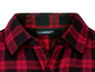 Een rood-zwart geruit overhemd met een Livergy-label.