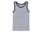 Een gestreept wit en donkerblauw tanktop
