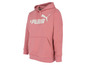 Een roze hoodie met witte Puma-logo.