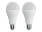 Twee witte LED-lampen op een witte achtergrond.