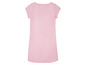 Een roze t-shirtjurk voor meisjes.