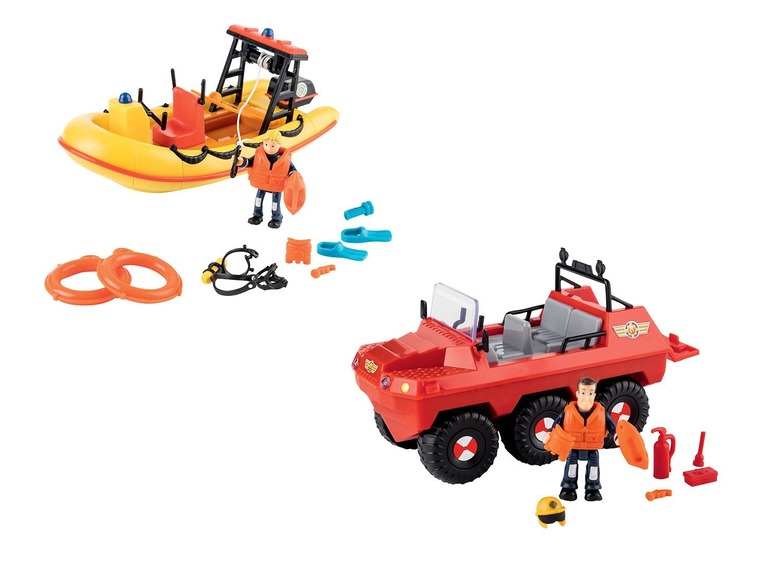 Ga naar volledige schermweergave: Simba Brandweerman Sam boot of wagen - afbeelding 1
