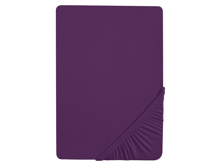 BIBERNA Jersey hoeslaken, 90-200 x 200-220 cm (90-100 x 200 cm, Violet)