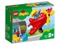 LEGO Duplo speelgoedset met een rood vliegtuig en een piloot.
