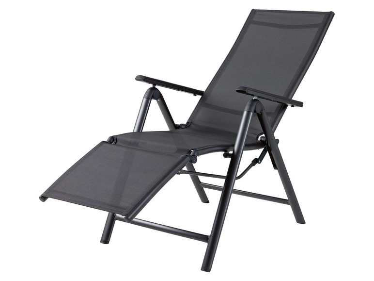 Ga naar volledige schermweergave: florabest Aluminium relaxstoel zwart - afbeelding 2