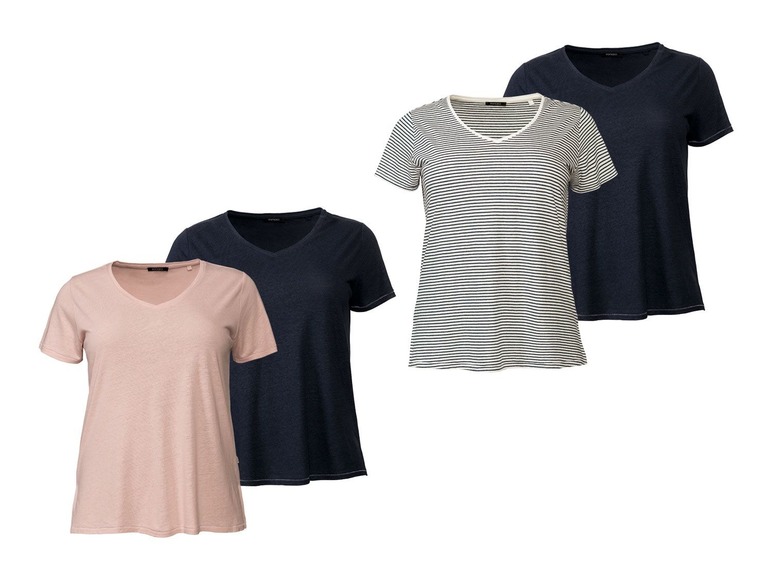 Ga naar volledige schermweergave: esmara 2 dames T-shirts plus size - afbeelding 1