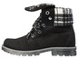 Zwarte laarzen met een geruit patroon