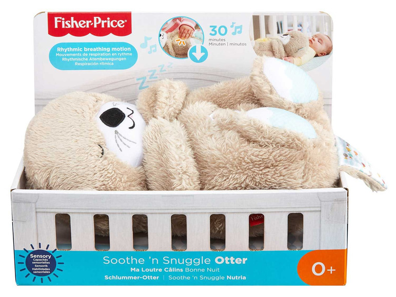 Fisher-Price Soothe 'n Snuggle Otter, een knuffeldier met ritmische ademhaling voor baby's.