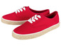 Rode canvas sneakers met touwzool