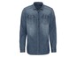 Een denim overhemd met lange mouwen van het merk L'Argent.