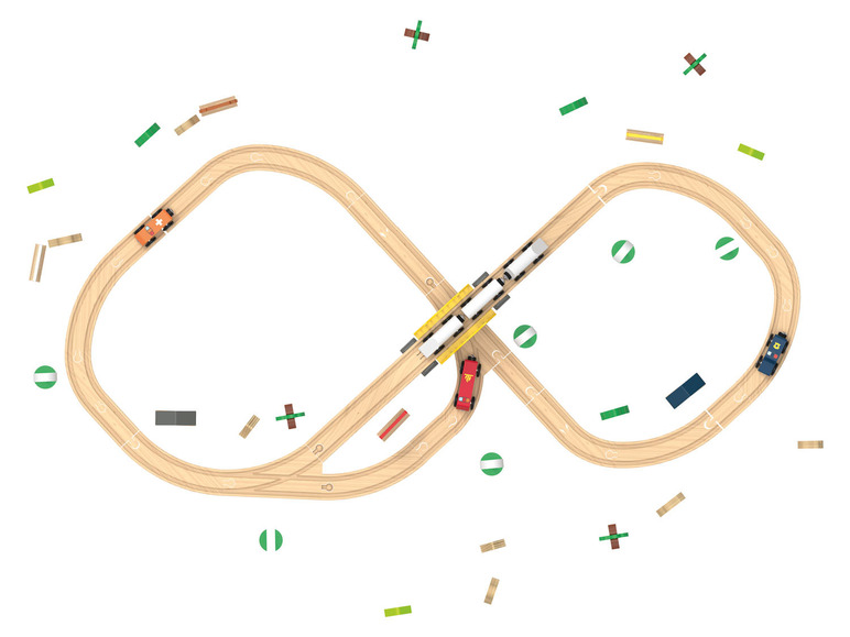 Ga naar volledige schermweergave: Playtive Houten treinbaanset - afbeelding 2