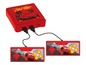Een rode Cars game console met twee controllers.