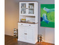 Witte dressoir met glazen vitrinekast