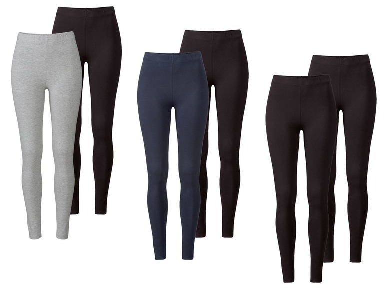Ga naar volledige schermweergave: esmara® Set van 2 leggings voor dames, biokatoen - afbeelding 1