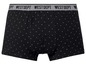 Zwarte boxershorts met witte driehoeken en 'Westdept' logo.