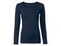 Een donkerblauwe longsleeve met ronde hals.