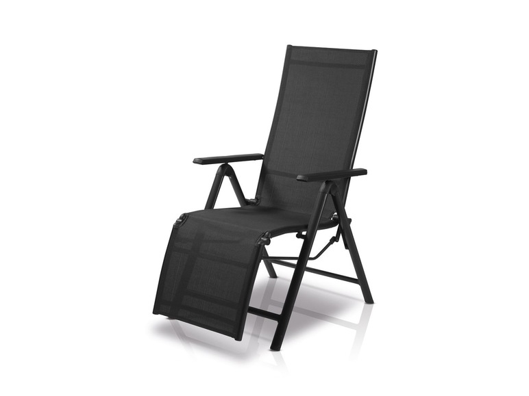 Ga naar volledige schermweergave: FLORABEST® Aluminium relaxstoel zwart - afbeelding 1