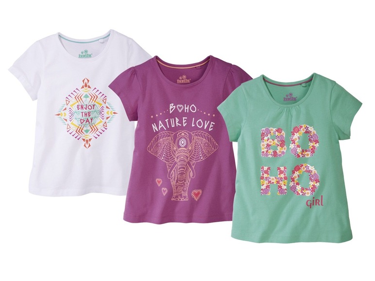 Ga naar volledige schermweergave: lupilu Set van 3 meisjes T-shirts - afbeelding 10