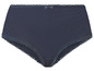 Donkerblauwe onderbroek met kant.