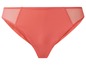 Coral bikini onderbroek met mesh details.