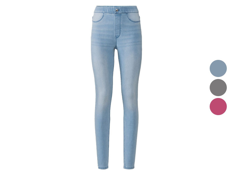 Lichtblauwe skinny jeans voor dames.
