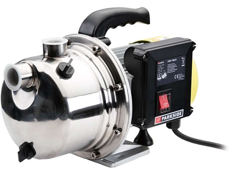 Tuinpomp van Parkside met een elektrische motor.