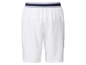 Witte sportbroek met een blauwe tailleband.