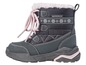Grijze waterdichte winterschoenen voor kinderen met roze veters