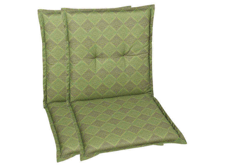 GO-DE Textil Tuinstoelkussens (Groen, Stoelkussens voor stoelen met een lage rugleuning)