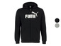 Zwarte Puma hoodie met witte logo.
