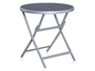 Vouwtafel met ronde glazen blad.