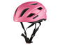 Een roze fietshelm van Abus.