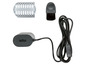 Braun scheerapparaat accessoires: oplader, borstel en mesje.