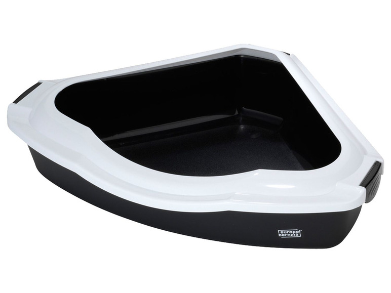 Een hoekige kattenbak van EuroPet Bernina.