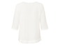 Wit shirt met 3/4 mouwen en kantzoom.