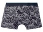Zwarte boxershorts met wit bladmotief.