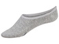 Een paar grijze, onzichtbare sokken zonder teen.