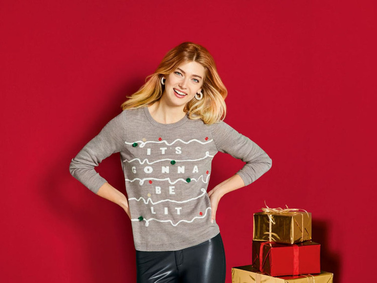 Ga naar volledige schermweergave: esmara Dames-pullover Kerstmis - afbeelding 3