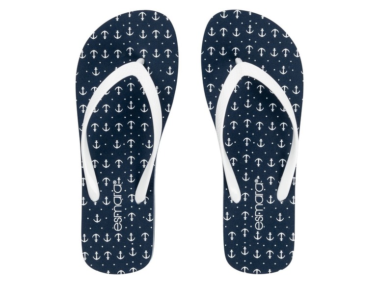 Blauwe slippers met ankerprint van esmara.