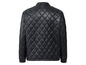 Een zwarte quilted jas met lange mouwen.
