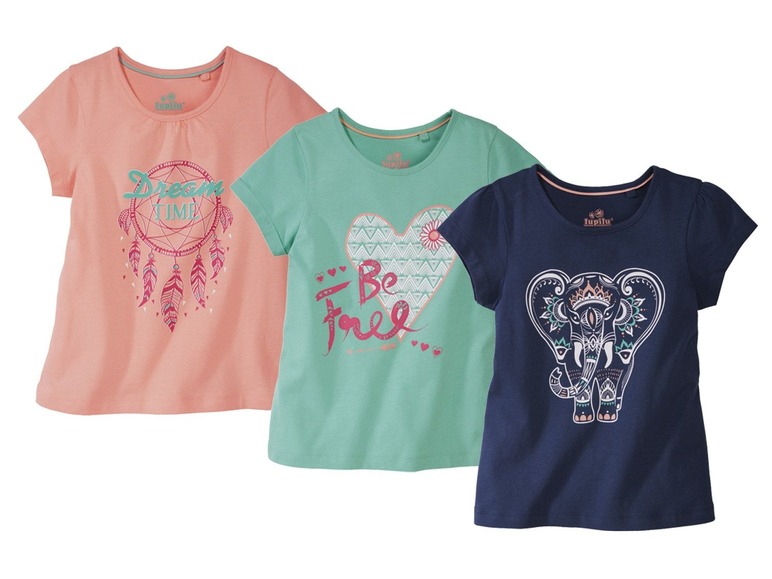 Ga naar volledige schermweergave: lupilu Set van 3 meisjes T-shirts - afbeelding 6
