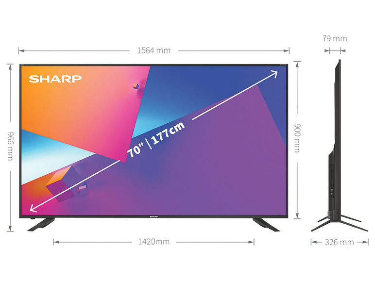 Ga naar volledige schermweergave: Sharp 70" 4K Ultra HD TV - afbeelding 5