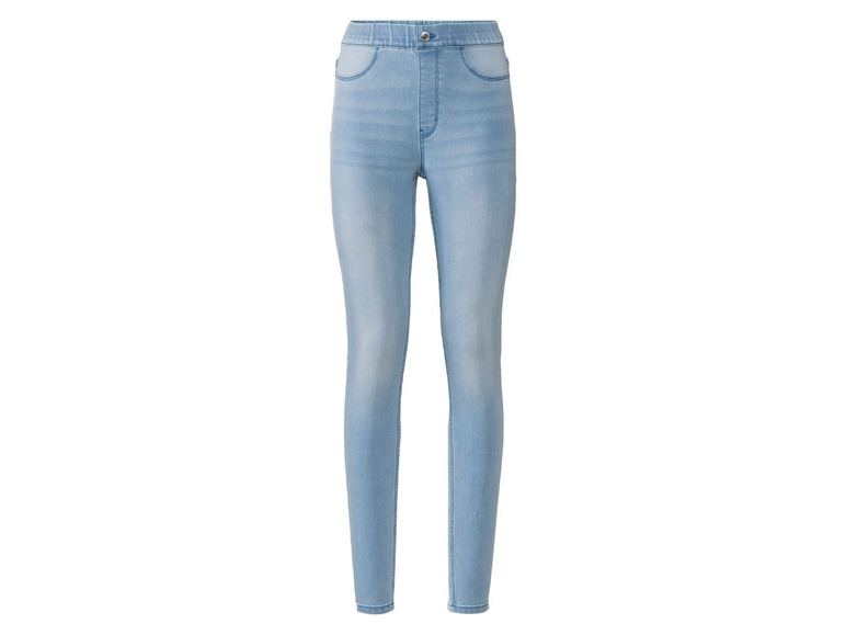 Lichtblauwe skinny jeans.