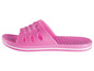 Roze badslippers met wit randje.